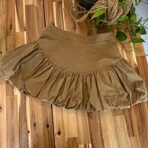 Urban Revivo Brown Bubble Hem Mini Skirt – Size M
